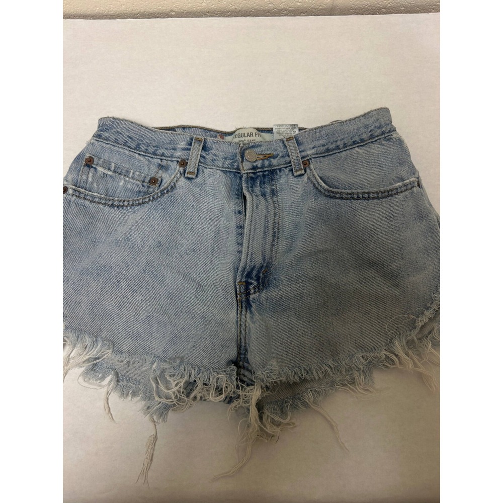Levis 505 Jeans Shorts Womens 32 Blue Denim Vintage Cut Off High Waisted‎